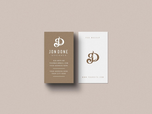 Vertical business card mockup