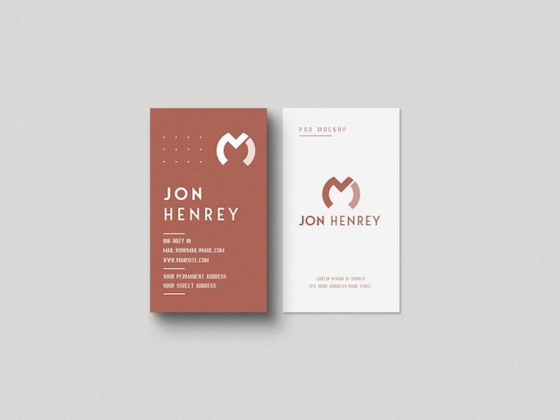 PSD vertical business card mockup