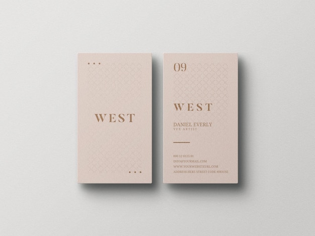 PSD vertical business card mockup