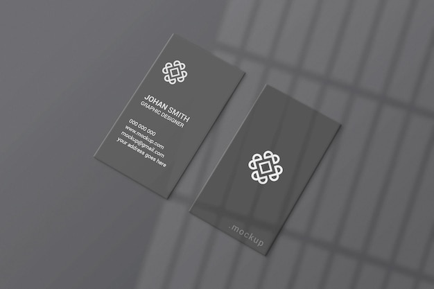 Vertical business card mockup