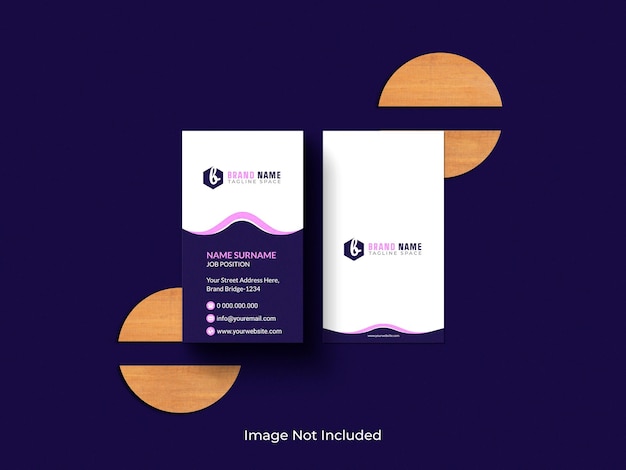 PSD vertical business card mockup