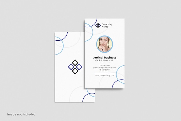 PSD vertical business card mockup