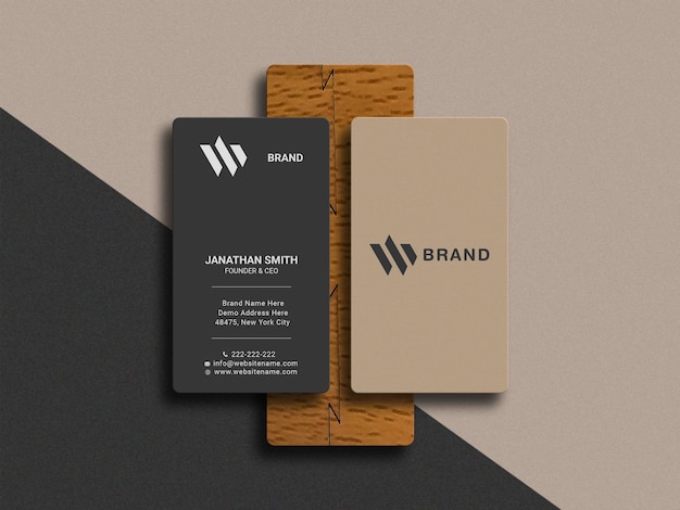 Vertical business card mockup