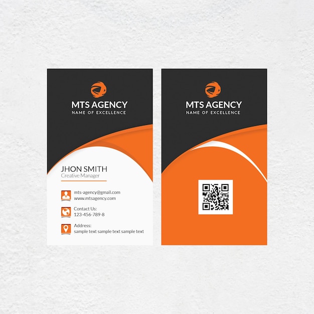 Vertical business card professional template PSD