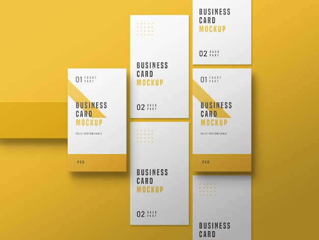 Vertical business card set mockup