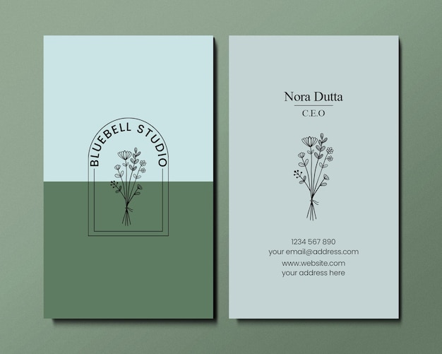 Vertical Business Card Template Design Image