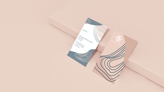 PSD vertical business cards mockup