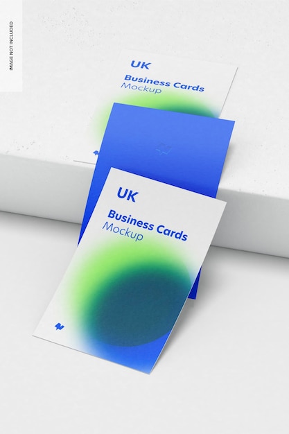 Vertical business cards set mockup