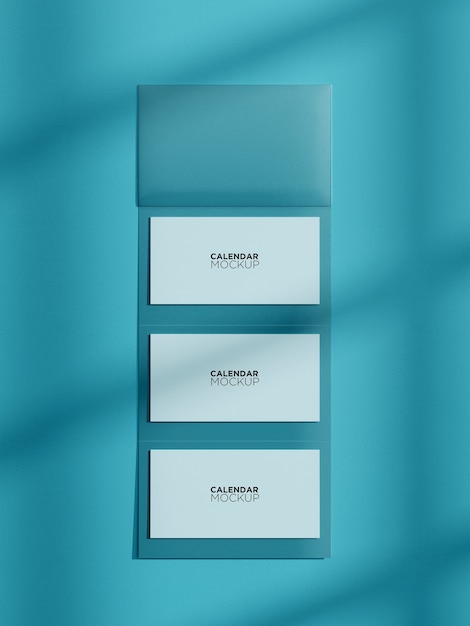 PSD vertical calendar mockup isolated hanging on wall