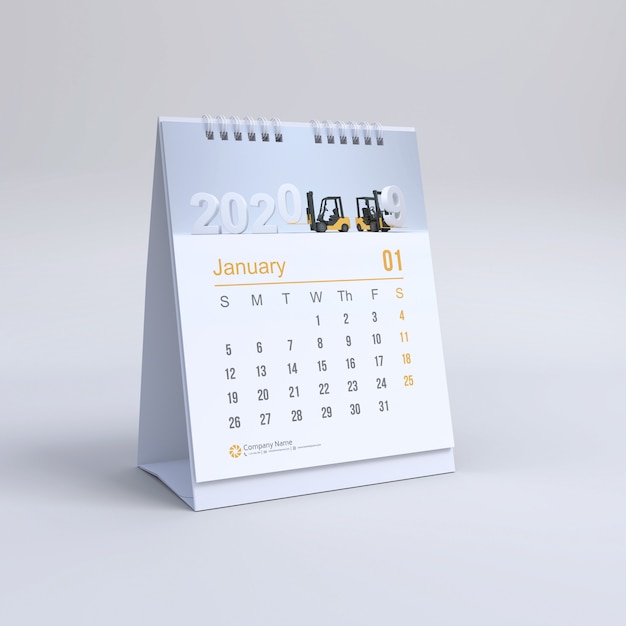 PSD vertical calendar mockup