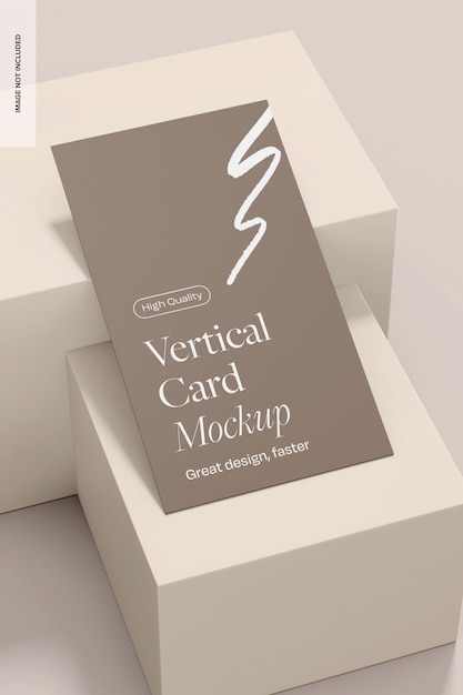 PSD vertical card with podium mockup