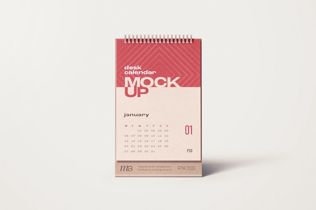 Mockup di calendario da tavolo verticale