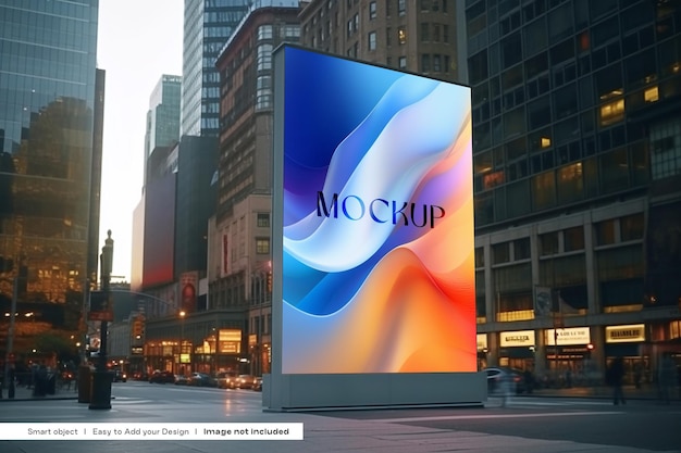 Vertical digital billboard mockup