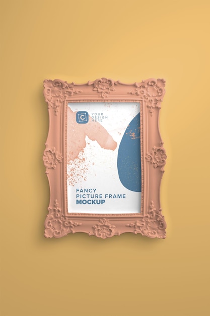 Vertical fancy picture frame mockup