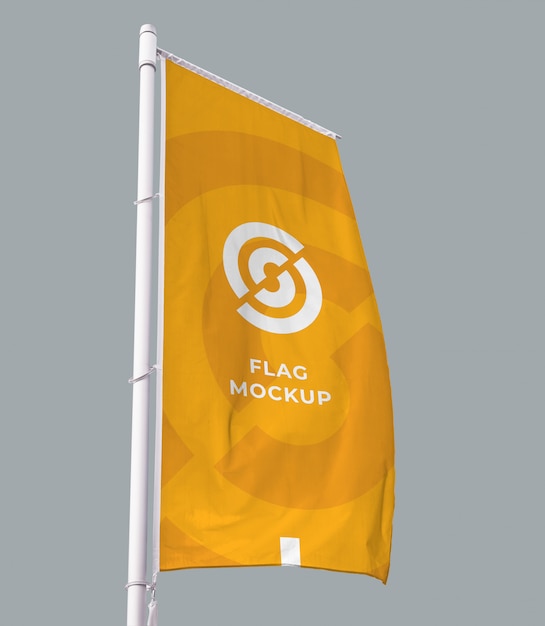 Vertical flag mockup