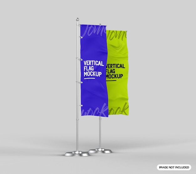 Vertical flag mockup