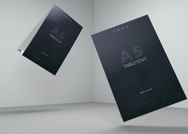 Vertical Floating Tabletent Card Mockup