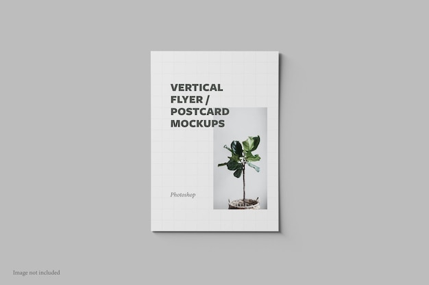 Vertical flyer and postcard mockup top view