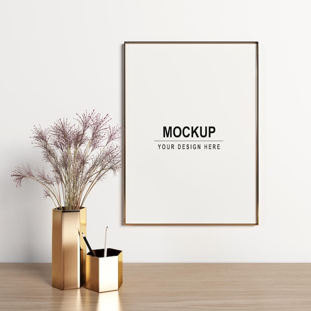 Design mockup telaio verticale in rendering 3d