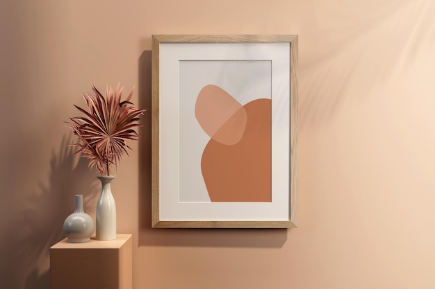 Vertical frame mockup design in 3d