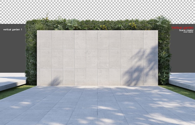 PSD Вертикальный сад со стенами и бетонным полом