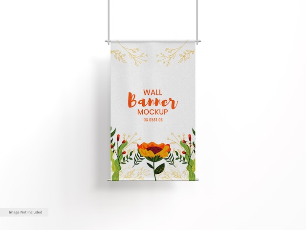 Mockup di banner da parete sospeso verticale