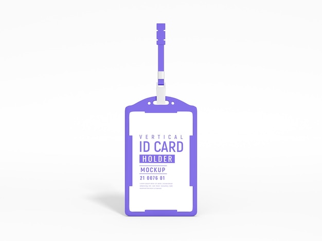 수직 ID 카드 홀더 목업
