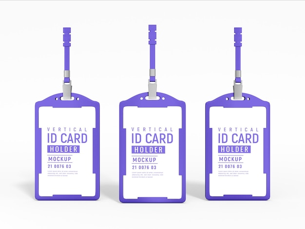 Vertical id card holder mockup