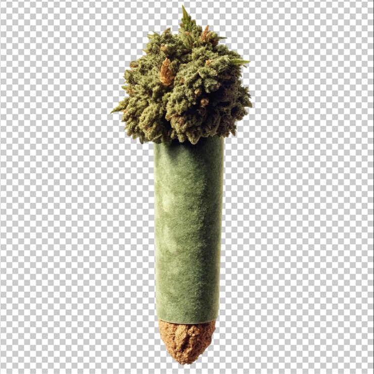 PSD vertical isolated shot of a marijuana blunt isolated on white background
