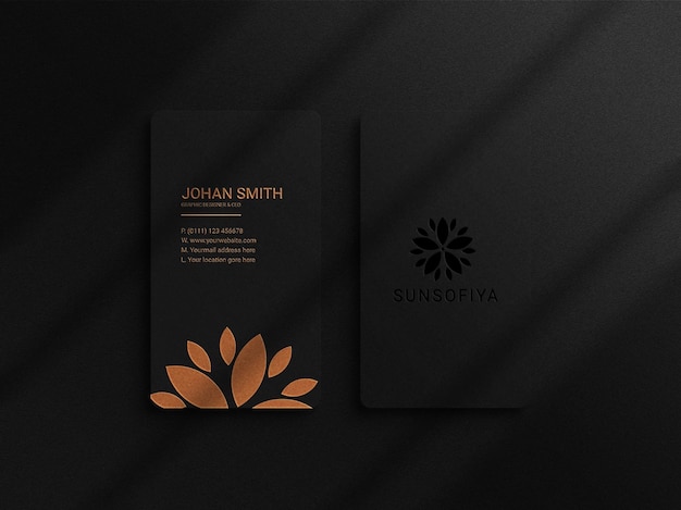 Vertical luxury business card mockup