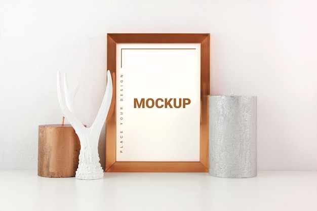 Vertical minimal photo and poster frame mockup design