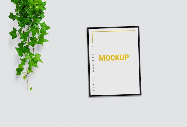 Vertical minimal photo and poster frame mockup design