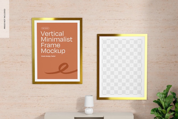 Vertical Minimalist Frames Mockup
