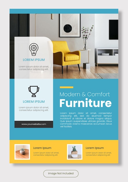 Vertical modern furniture poster a4 size