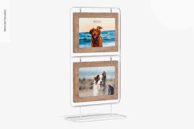 Vertical photo frame stand mockup