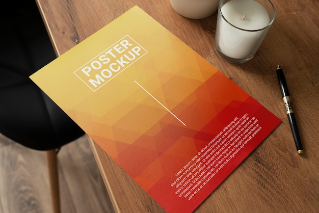 PSD vertical poster mockup design