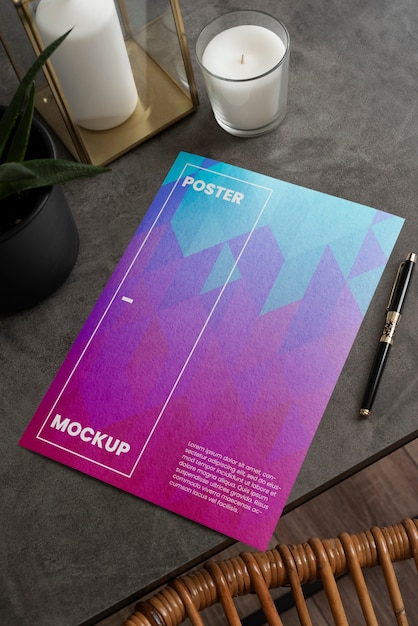 Vertical poster mockup design