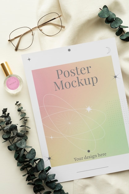 PSD vertical poster mockup design