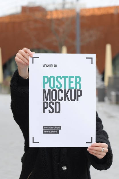 PSD vertical poster mockup