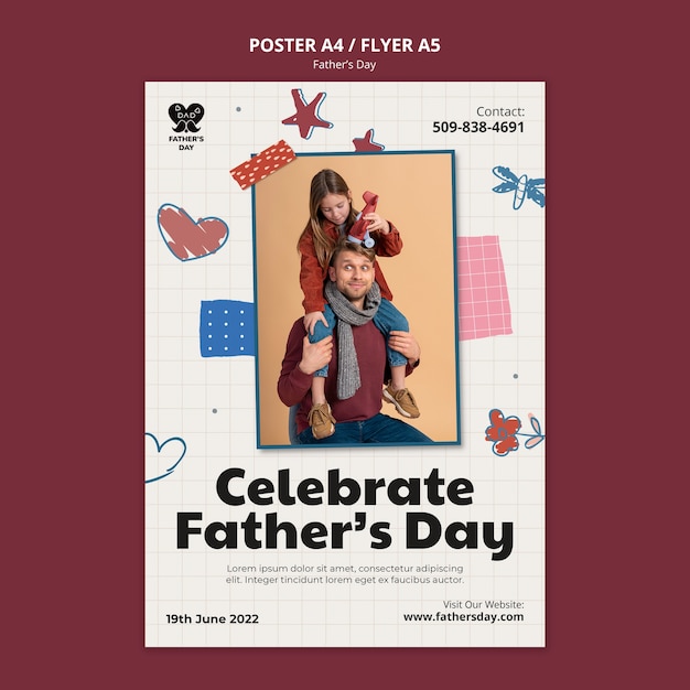 Vertical poster template for father's day celebration