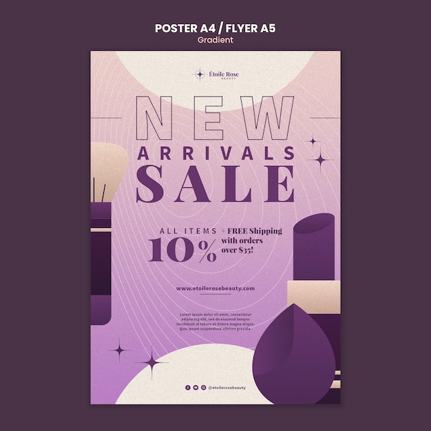 PSD vertical poster template in gradient tone