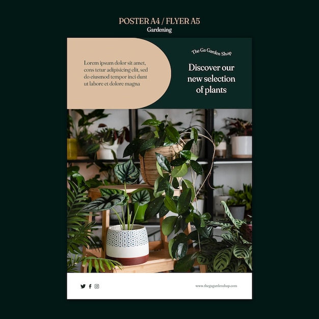 vertical poster template for indoor plant growing