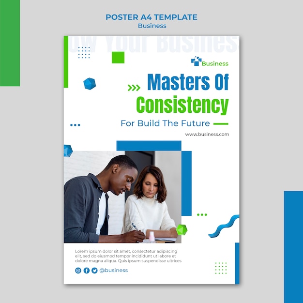 PSD vertical poster template for professional business growth