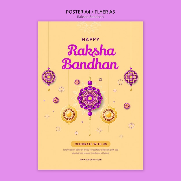 Vertical poster template for raksha bandhan celebration