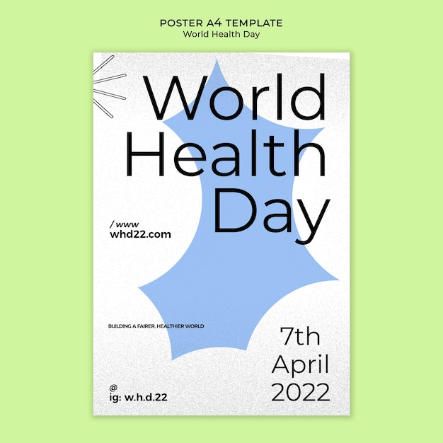 PSD vertical poster template for world health day