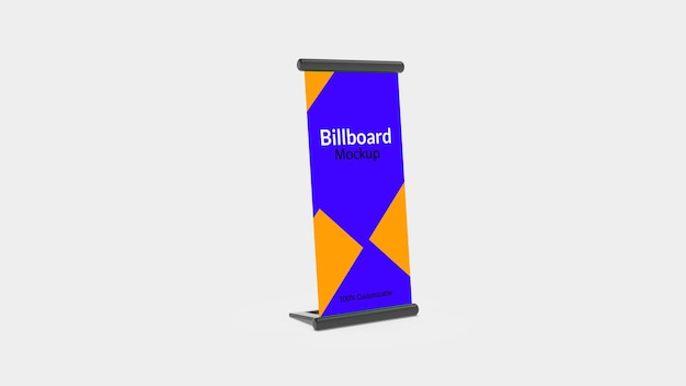 Display banner roll up verticale cartello stand banner stand mockup rendering 3d