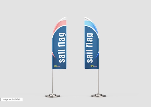 Vertical sail flag mockup