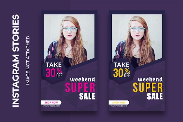 PSD vertical sale banner or instagram story template for fashion stores