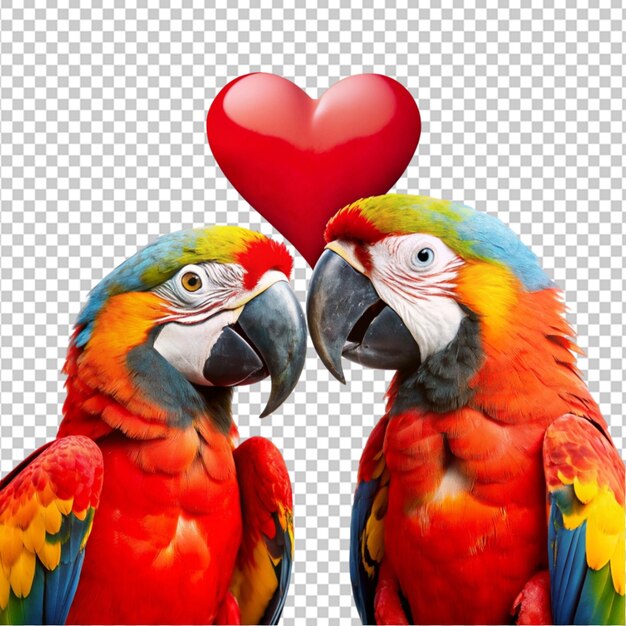 Vertical shot of two colorful parrots perching