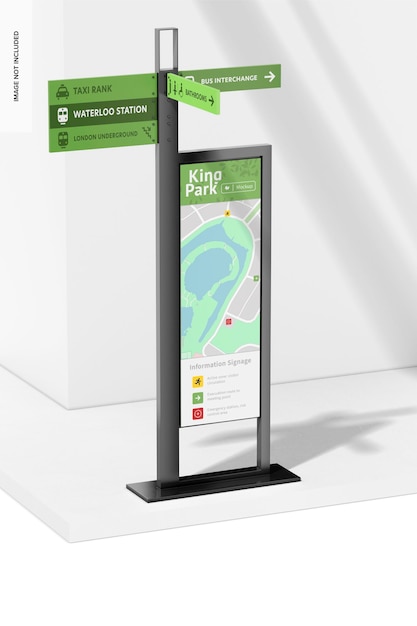 Vertical signage mockup, left view